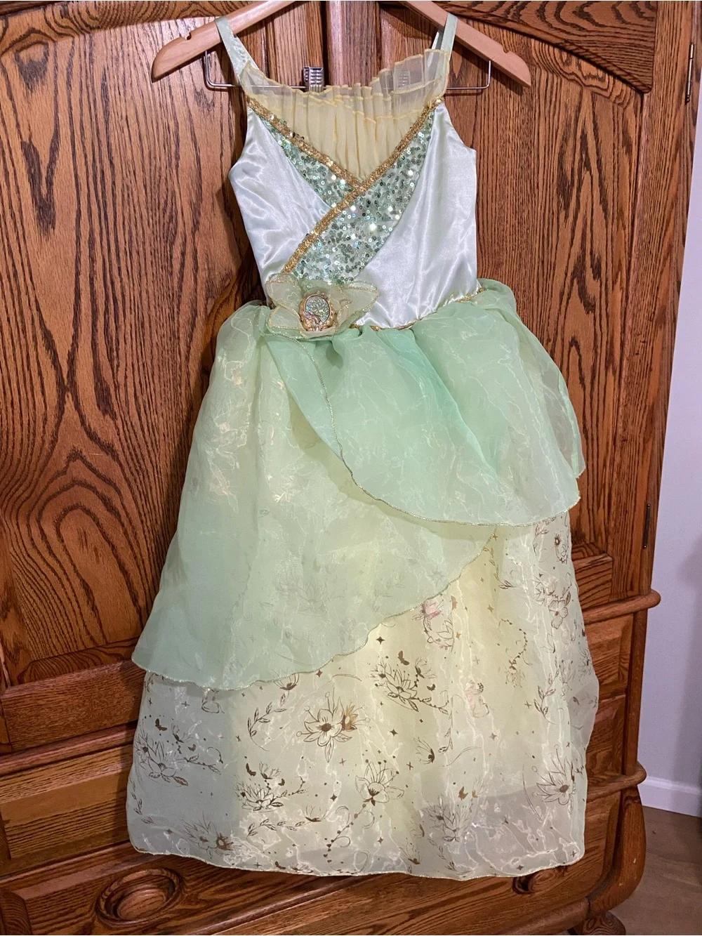 Disney Store Parks Tiana Costume Dress Size 9/10 Halloween Dress Up